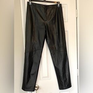 REAL LEATHER Straight Leg pants! Stunning. Size 8. Black and black lined. EUC
